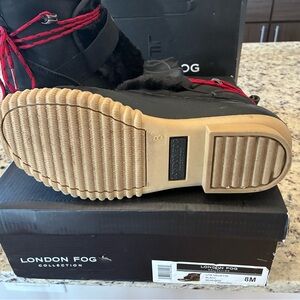 London Fog women’s Black and Red Snow Boots